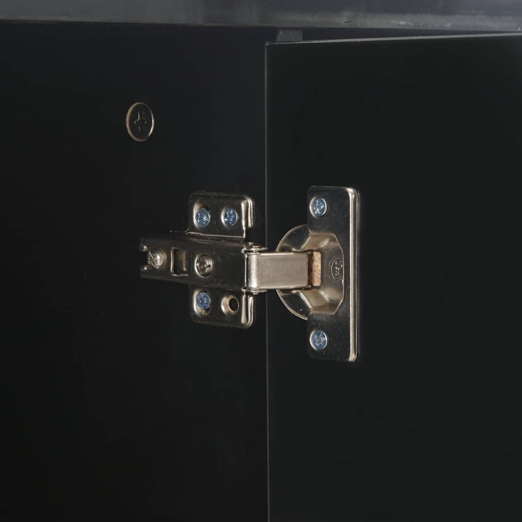 vidaXL Komoda na wysoki połysk, czarna, 71x35x80 cm, płyta wiórowa