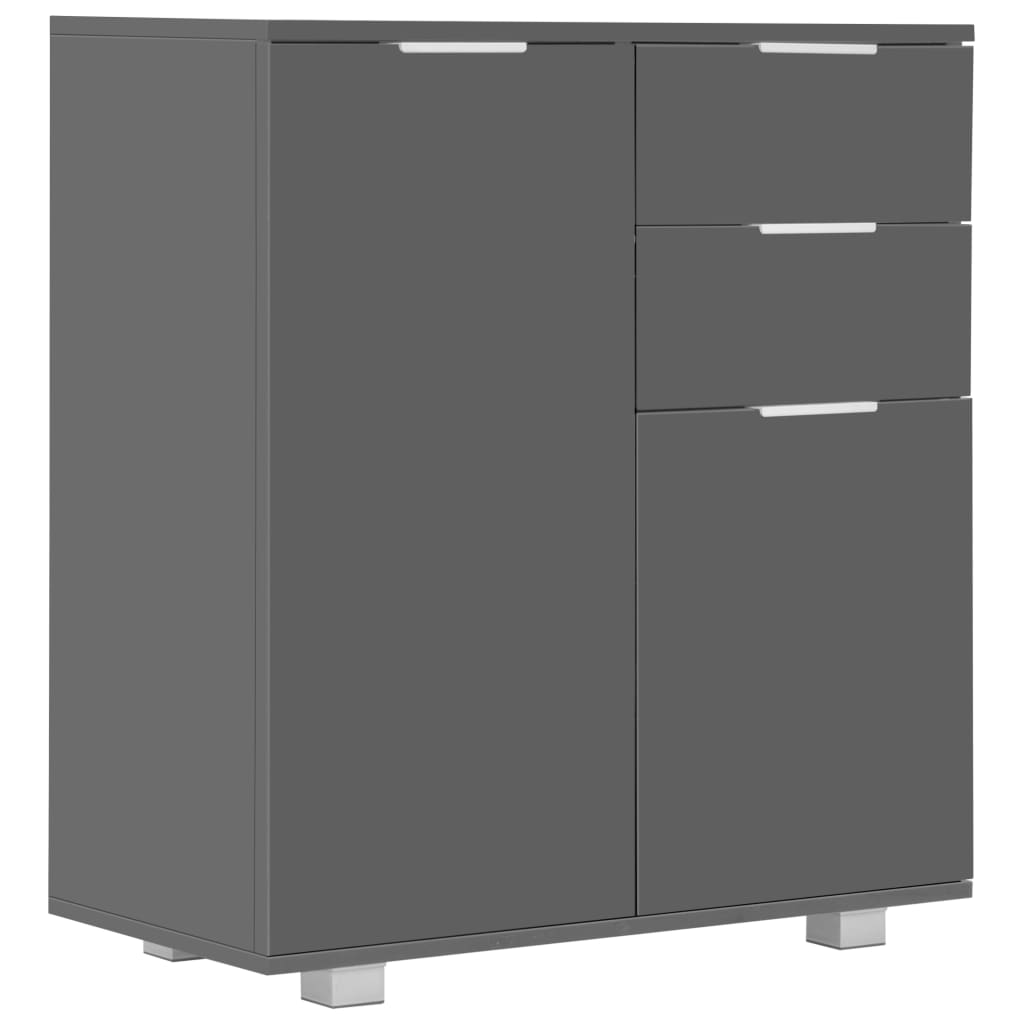 vidaXL Komoda na wysoki połysk, szara, 71x35x80 cm, płyta wiórowa