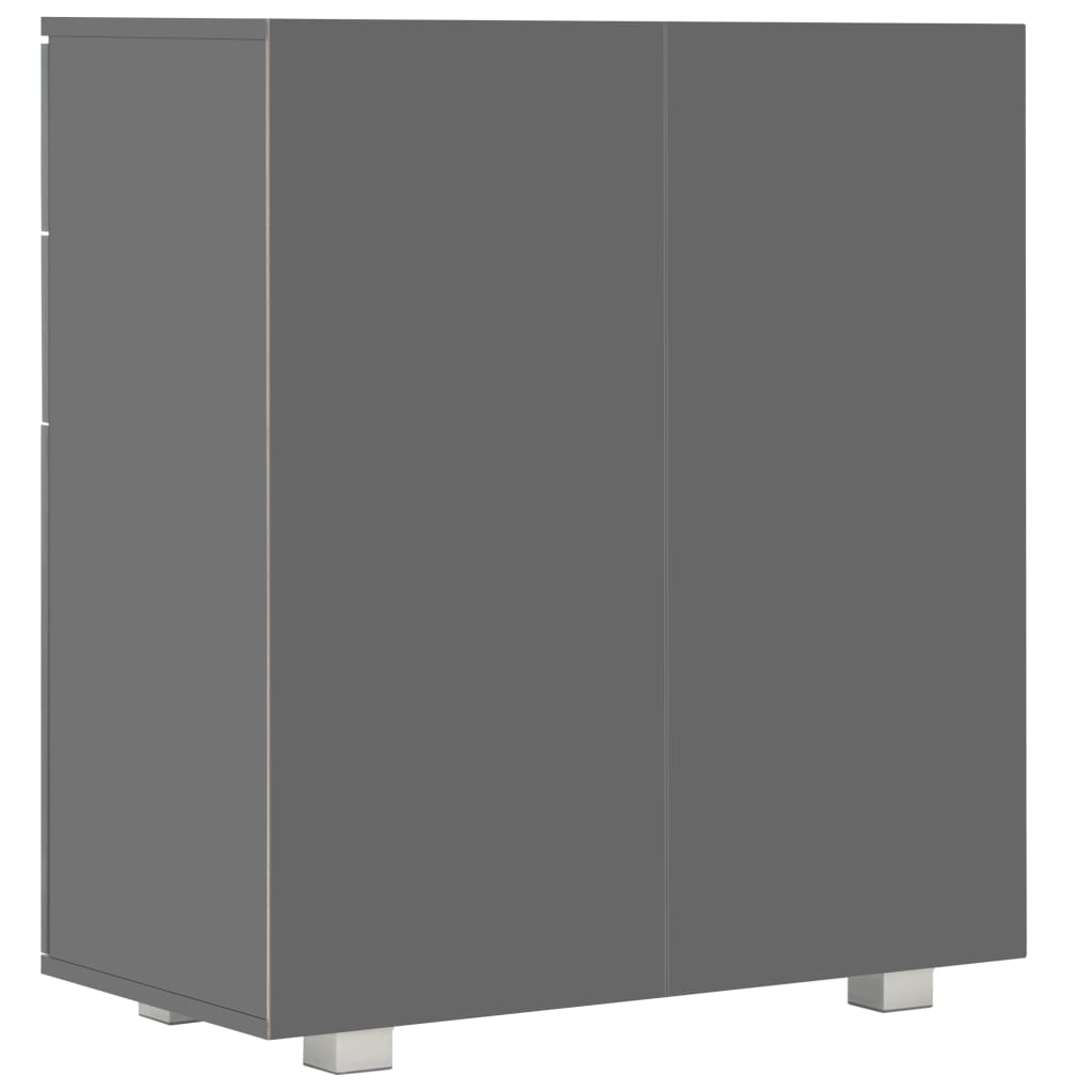 vidaXL Komoda na wysoki połysk, szara, 71x35x80 cm, płyta wiórowa
