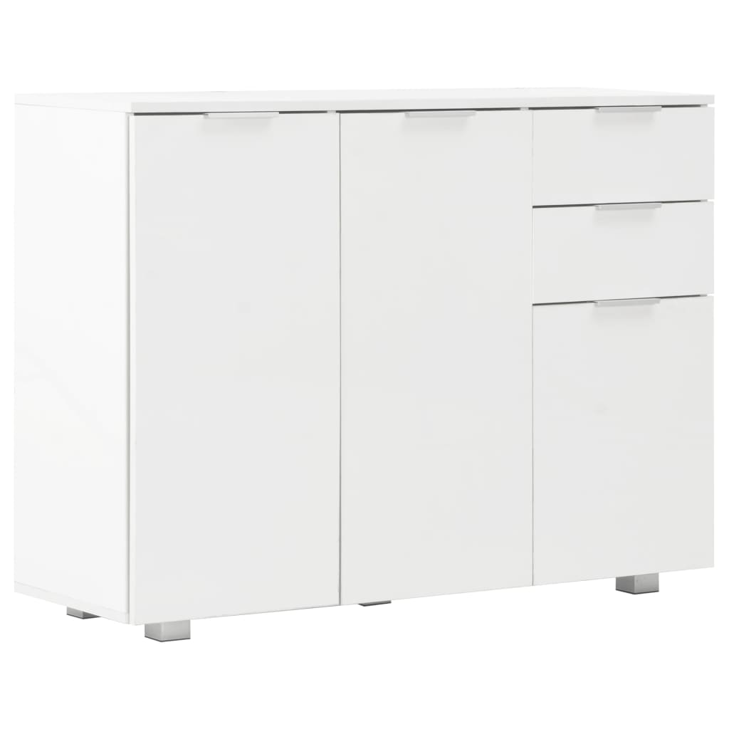 vidaXL Komoda na wysoki połysk, biała, 107x35x80,5 cm