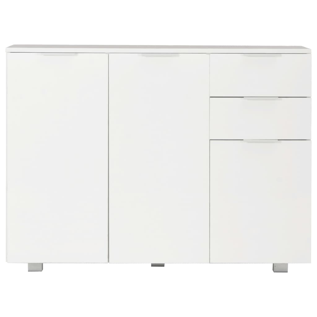 vidaXL Komoda na wysoki połysk, biała, 107x35x80,5 cm