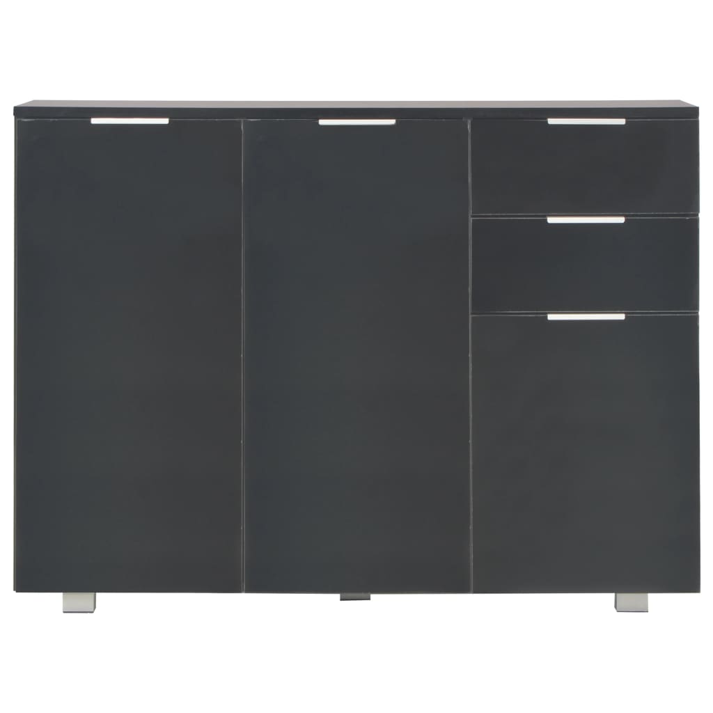 vidaXL Szafka na wysoki połysk, czarna, 107x35x80,5 cm