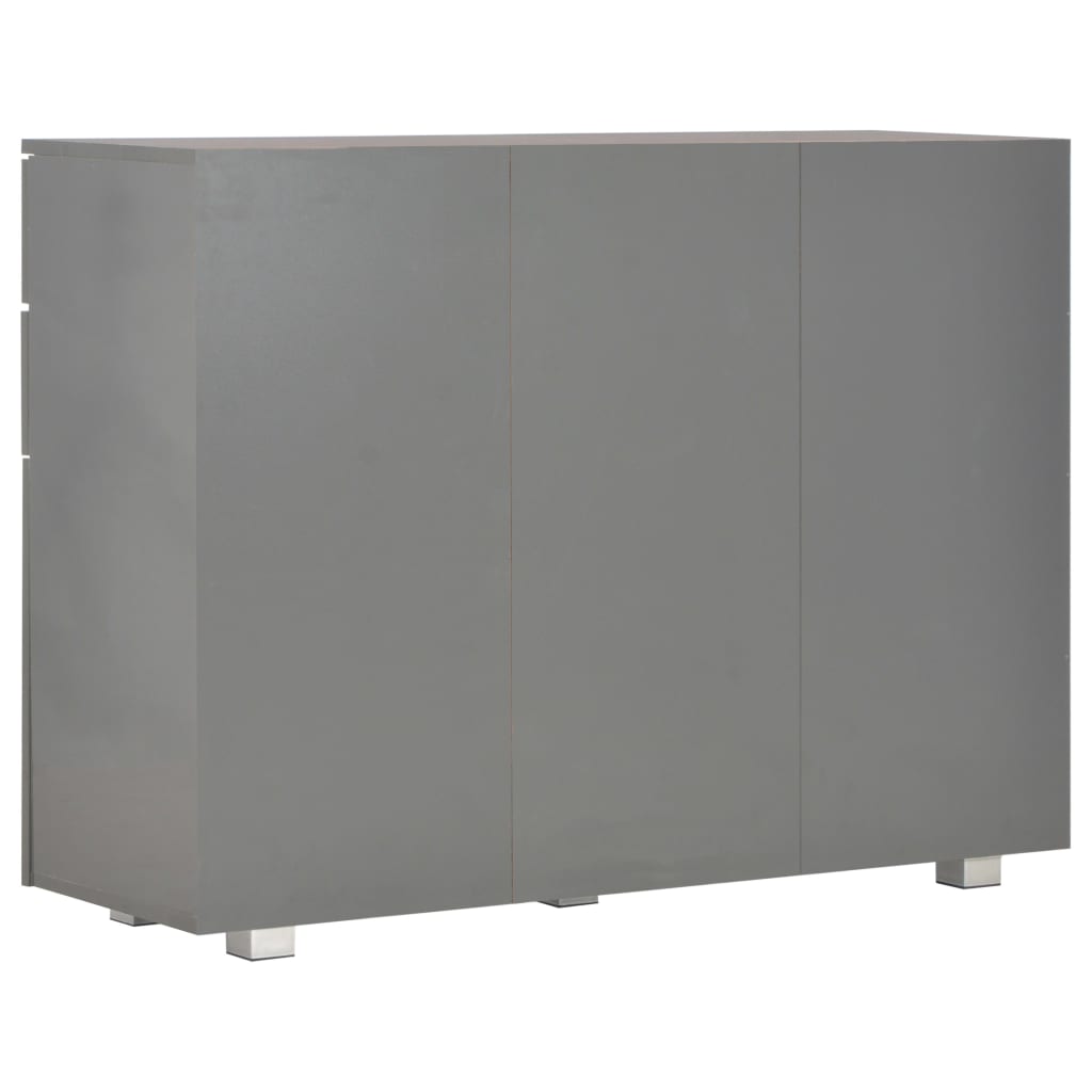 vidaXL Komoda na wysoki połysk, szara, 107x35x80,5 cm