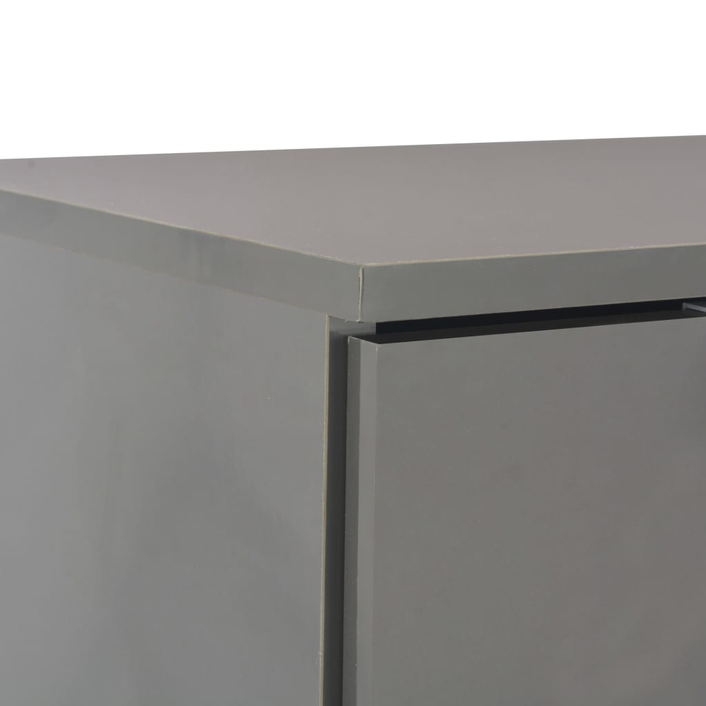 vidaXL Komoda na wysoki połysk, szara, 107x35x80,5 cm