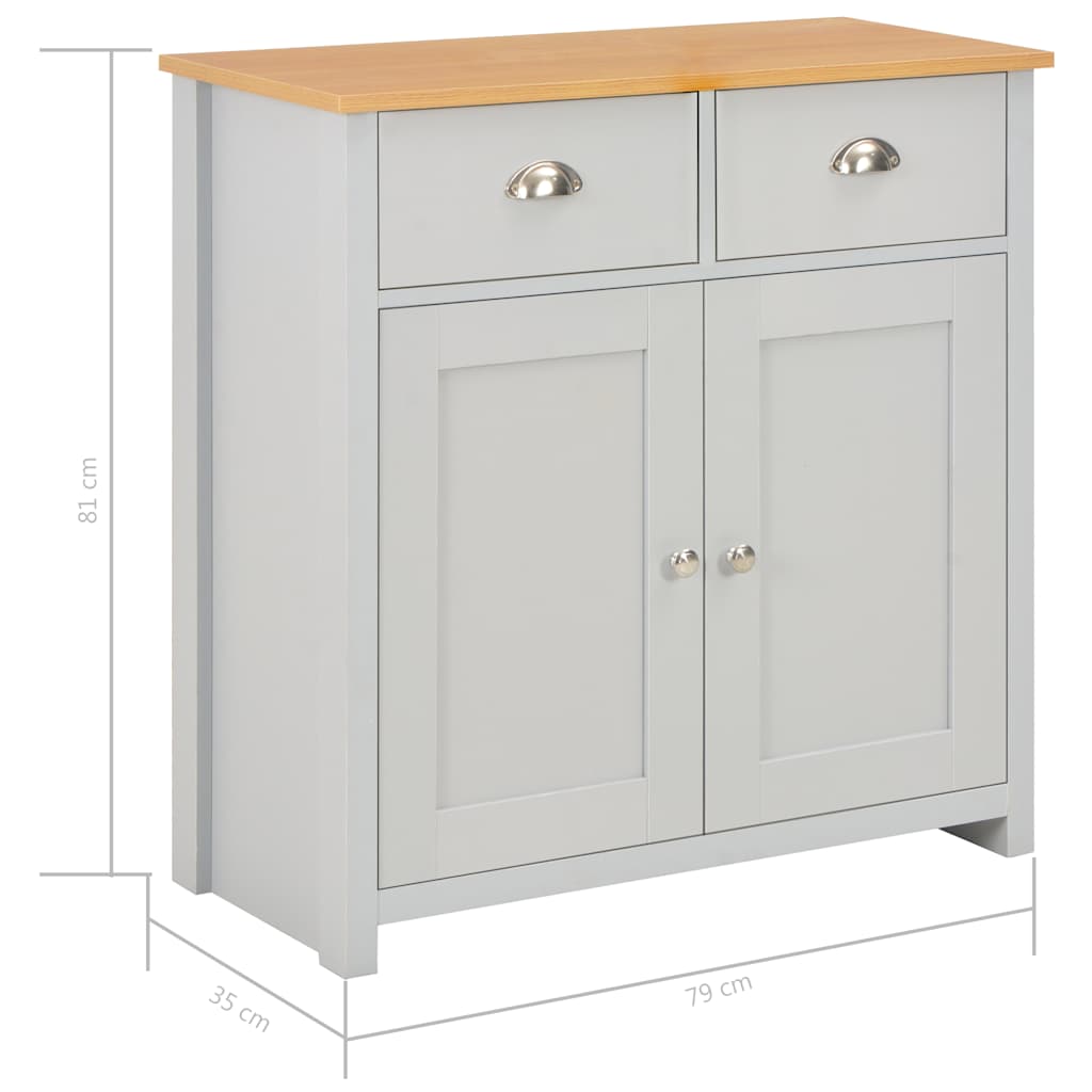 vidaXL Szafka, szara, 79 x 35 x 81 cm