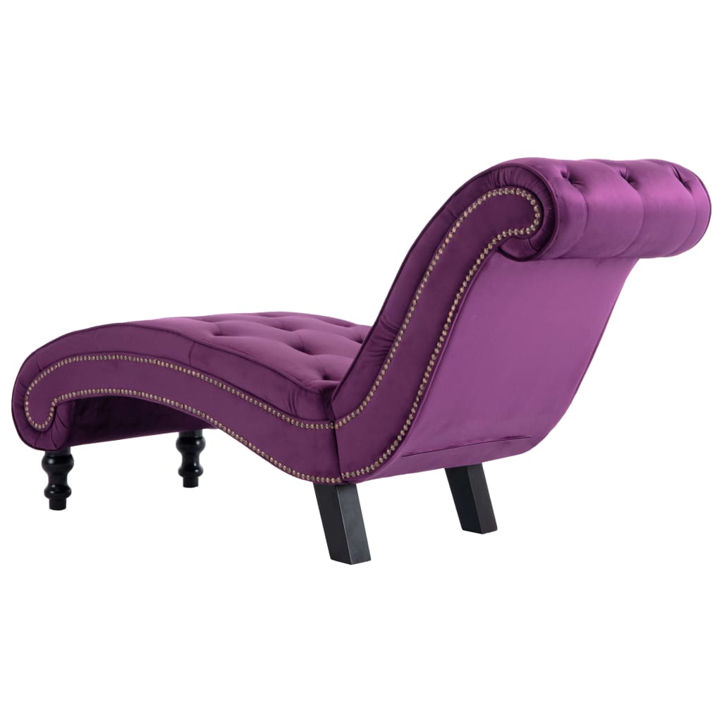 vidaXL Szezlong, fioletowy, tapicerowany aksamitem