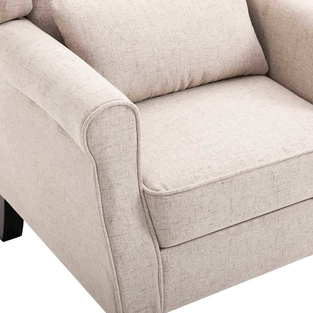 vidaXL Fotel tapicerowany tkaniną, beżowy