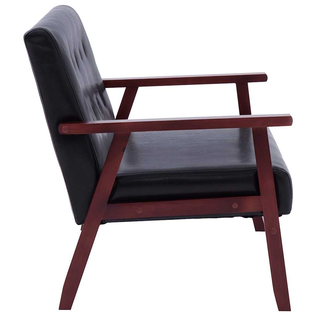 vidaXL 2-osobowa sofa, czarna, sztuczna skóra