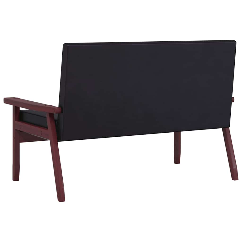 vidaXL 2-osobowa sofa, czarna, sztuczna skóra