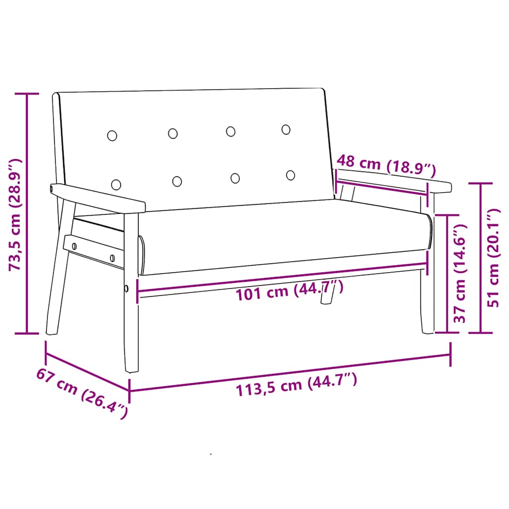 vidaXL 2-osobowa sofa, czarna, sztuczna skóra