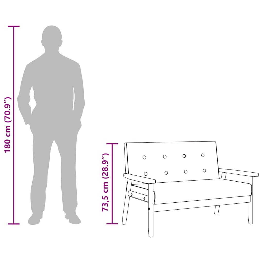 vidaXL 2-osobowa sofa, czarna, sztuczna skóra