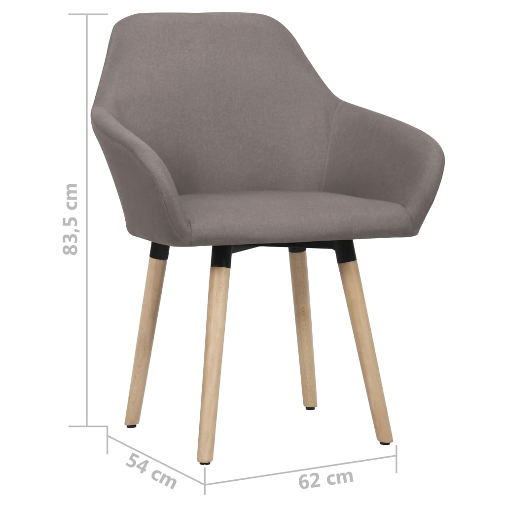 vidaXL Krzesła stołowe, 2 szt., kolor taupe, obite tkaniną