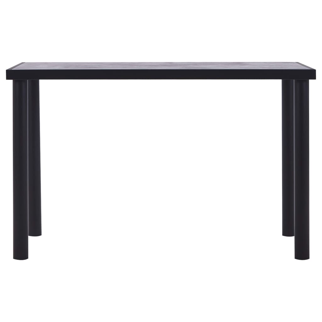 vidaXL Stół jadalniany, czarny i betonowy szary, 120x60x75 cm, MDF