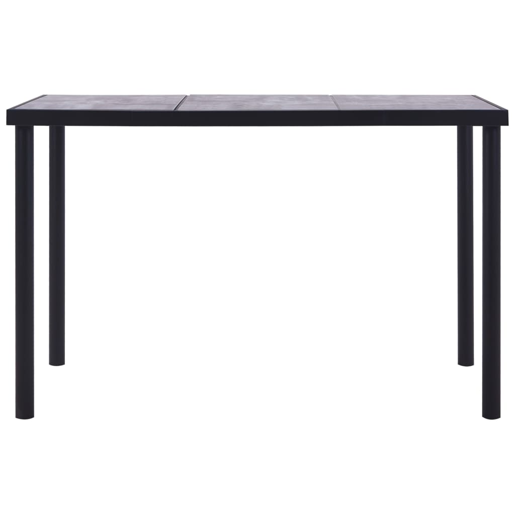 vidaXL Stół jadalniany, czarny i betonowy szary, 160x80x75 cm, MDF