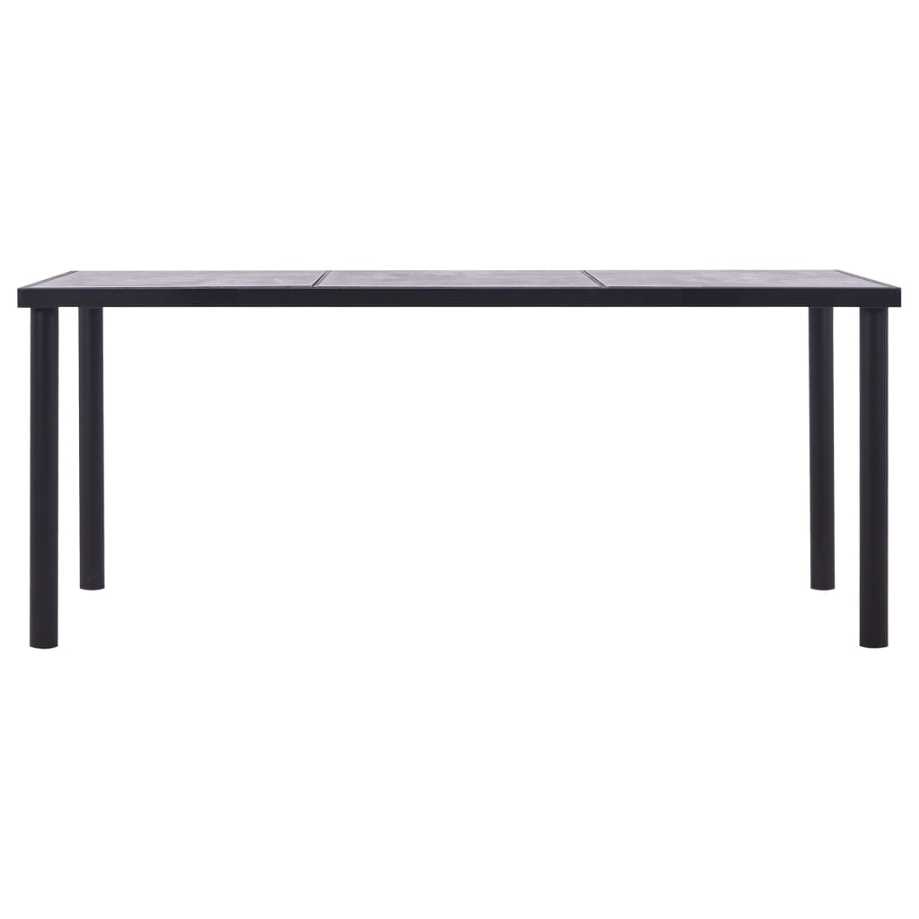 vidaXL Stół jadalniany, czarny i betonowy szary, 180x90x75 cm, MDF