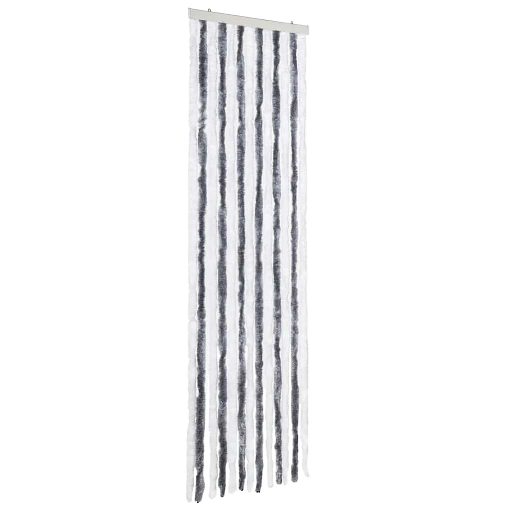 vidaXL Zasłona przeciwko owadom, szarość i biel, 56x185 cm, szenil