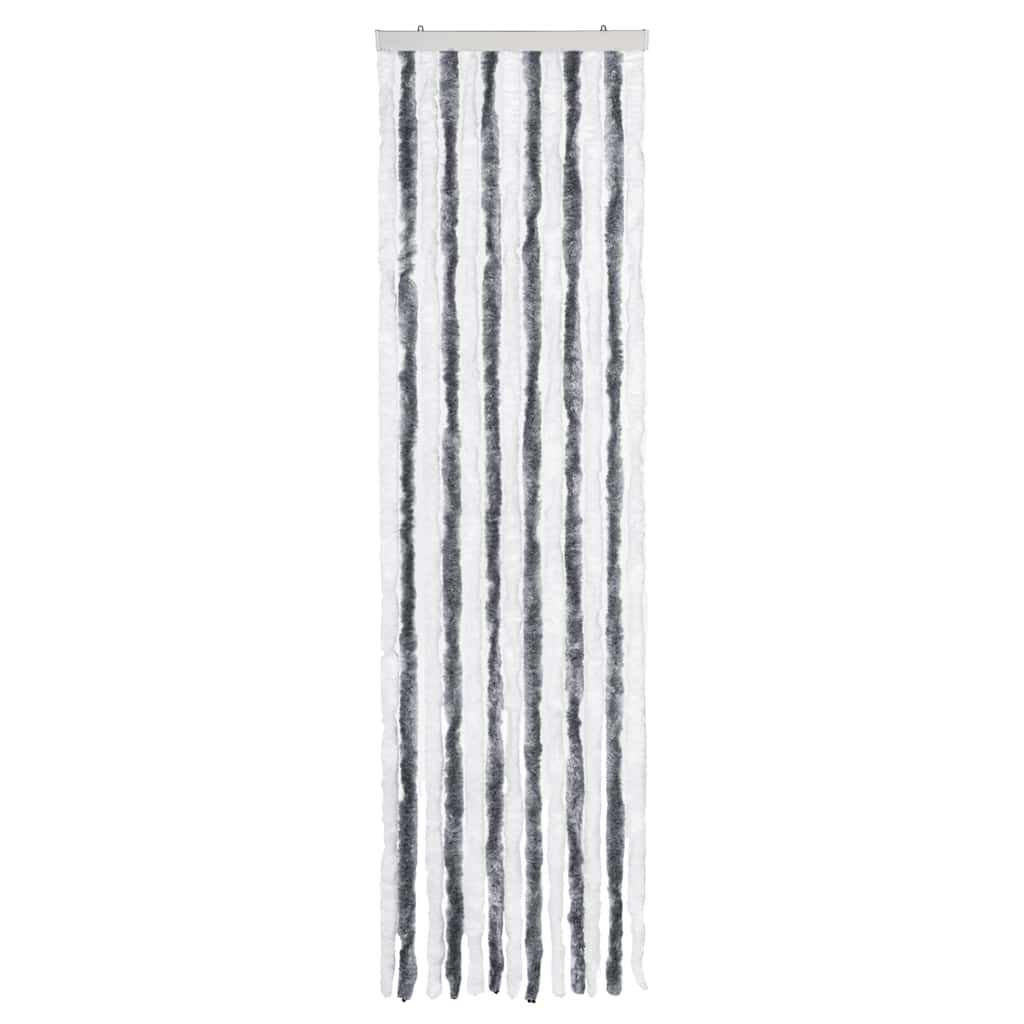 vidaXL Zasłona przeciwko owadom, szarość i biel, 56x185 cm, szenil