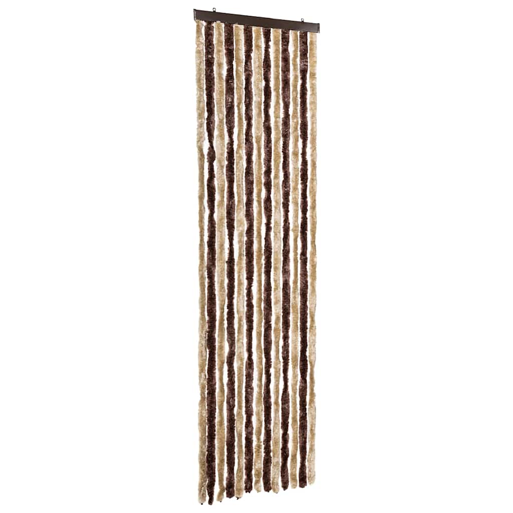 vidaXL Zasłona przeciwko owadom, beż i jasny brąz, 56x185 cm, szenil