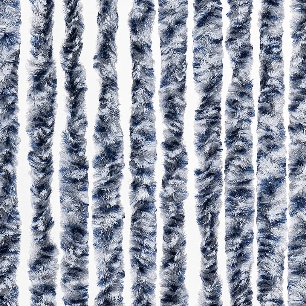 vidaXL Zasłona na owady, niebieski, szarość i biel, 90x220 cm, szenil