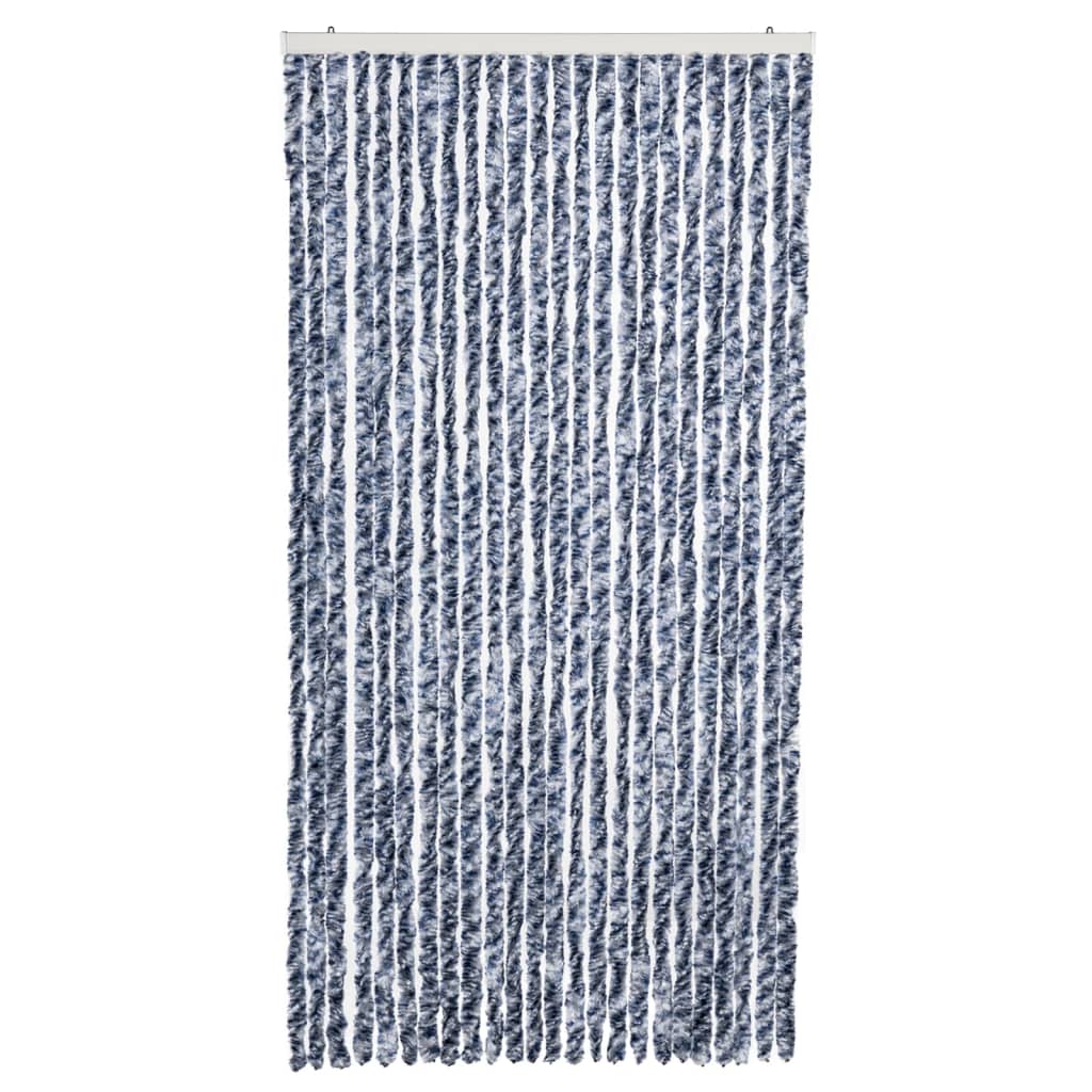 vidaXL Zasłona na owady, niebieski, szarość i biel, 100x220 cm, szenil