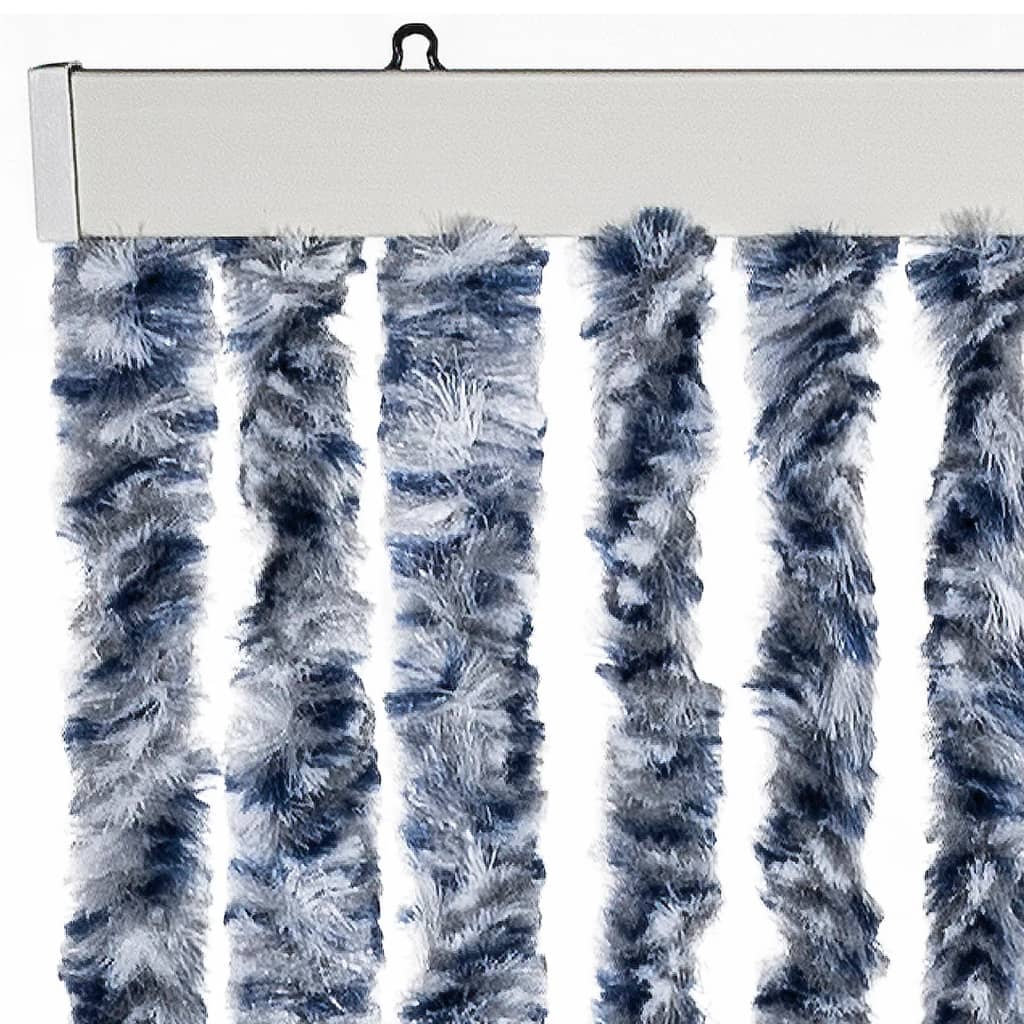 vidaXL Zasłona na owady, niebieski, szarość i biel, 100x220 cm, szenil