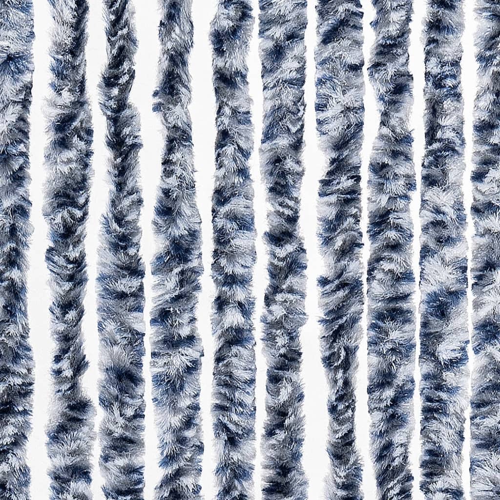vidaXL Zasłona na owady, niebieski, szarość i biel, 100x220 cm, szenil