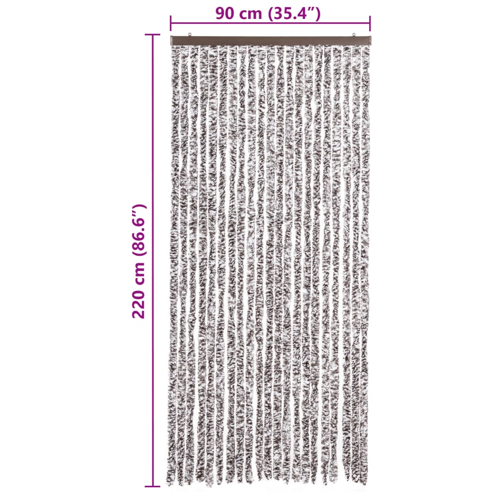 vidaXL Zasłona przeciwko owadom, brąz i beż, 90x220 cm, szenil