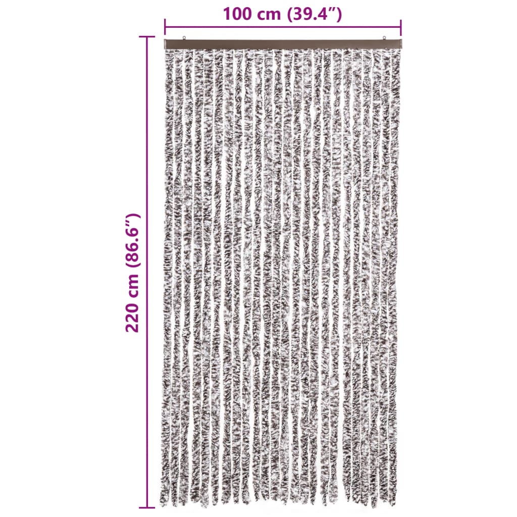 vidaXL Zasłona przeciwko owadom, brąz i beż, 100x220 cm, szenil