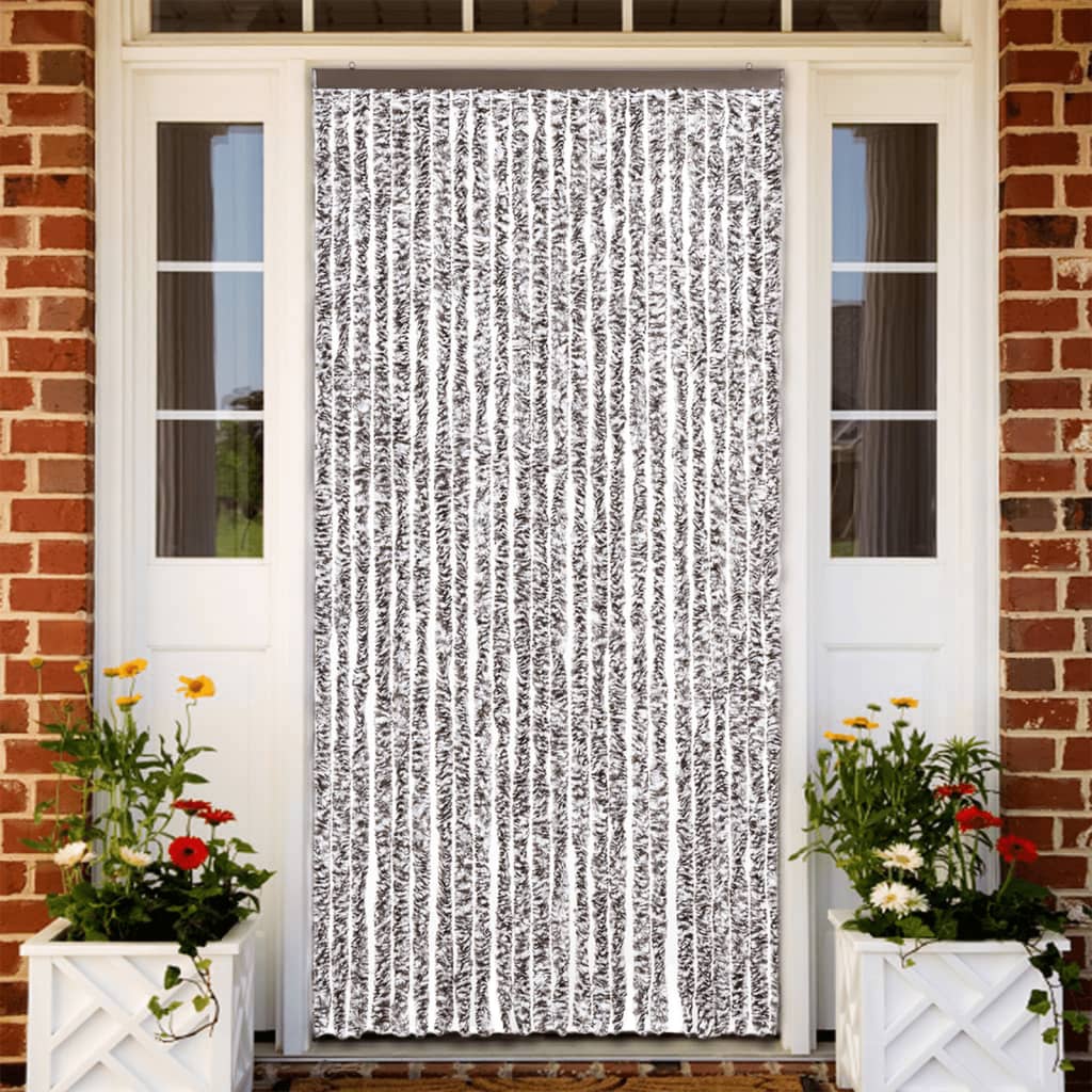 vidaXL Zasłona przeciwko owadom, brąz i beż, 100x220 cm, szenil