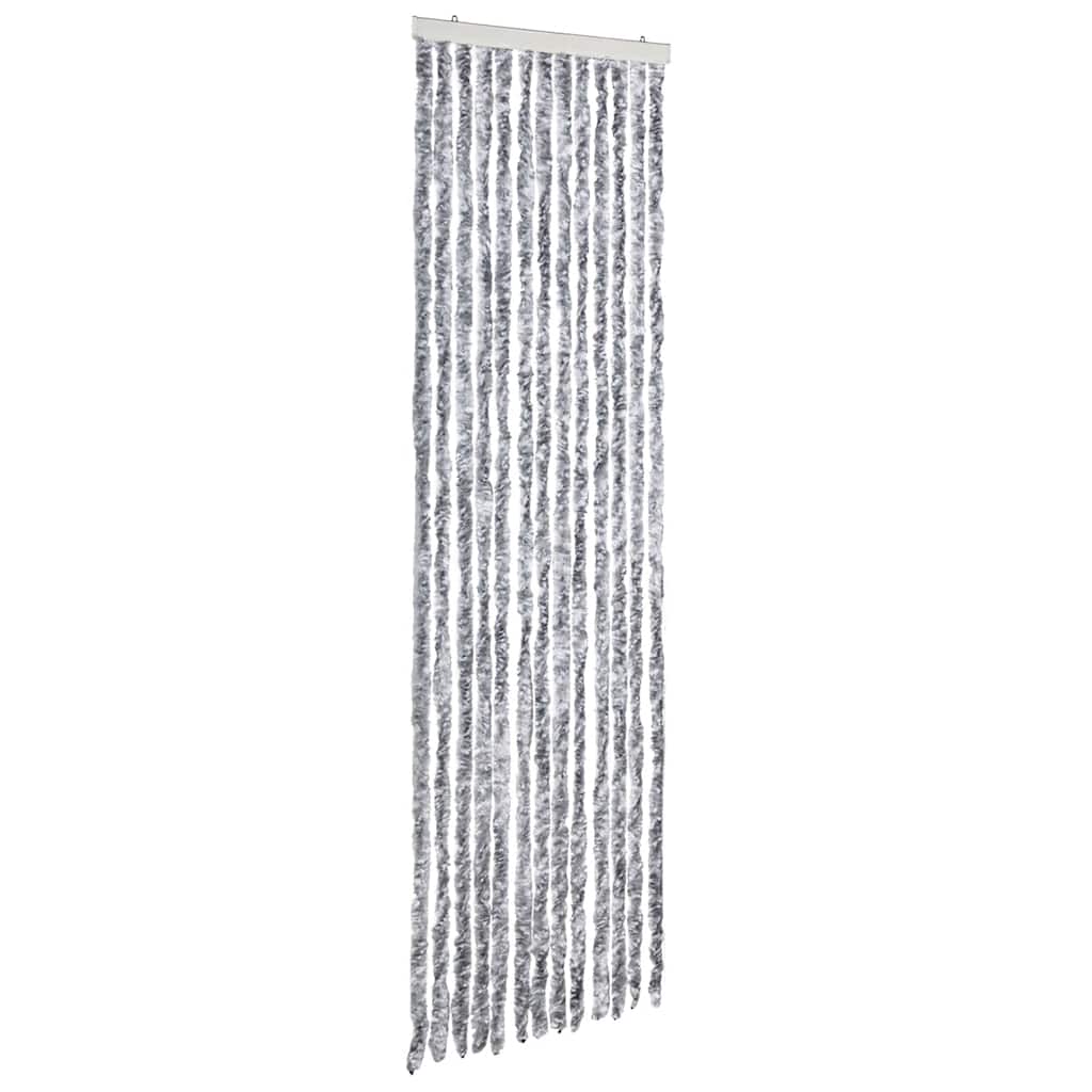 vidaXL Zasłona na owady, szarość i biel, 56x185 cm, szenil