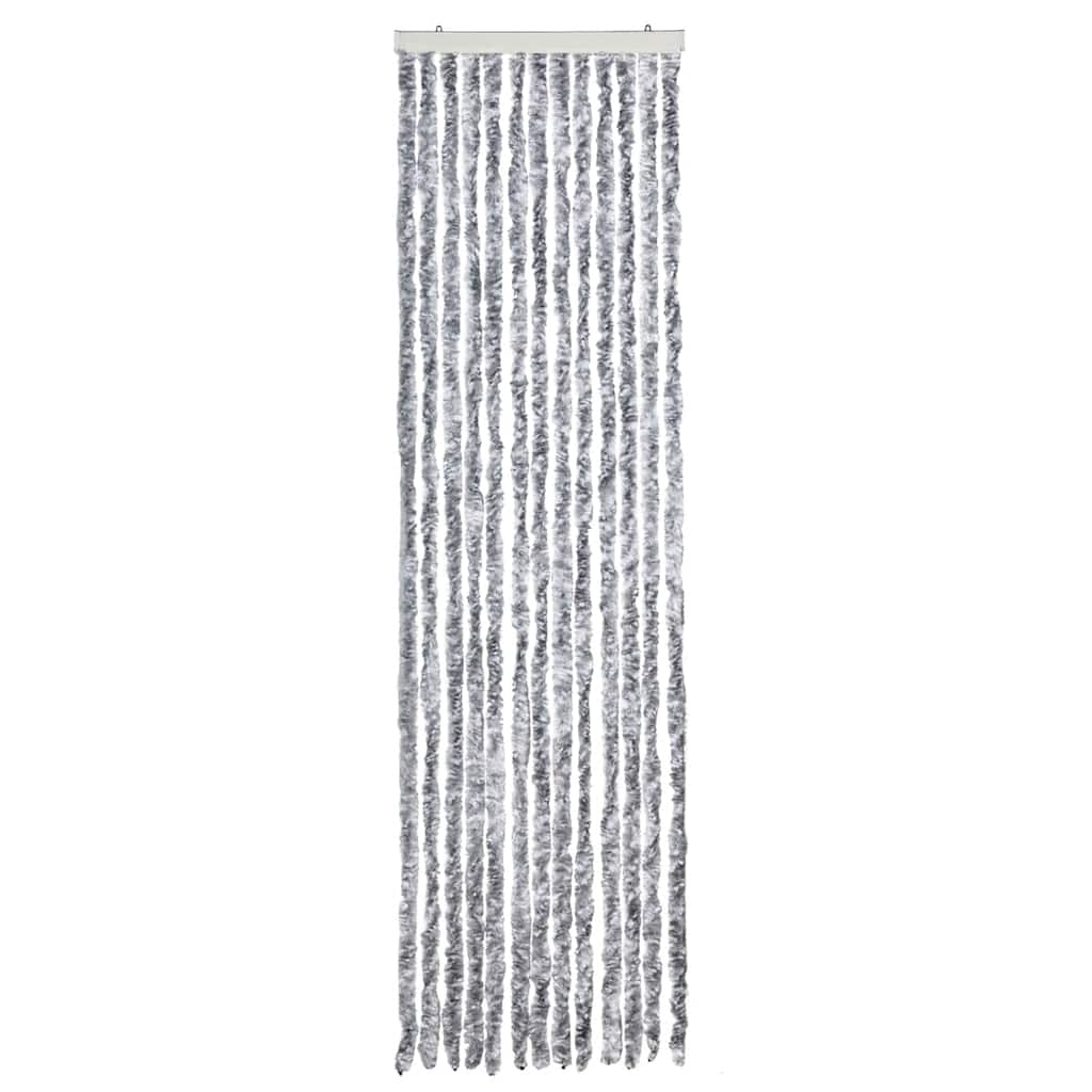 vidaXL Zasłona na owady, szarość i biel, 56x185 cm, szenil
