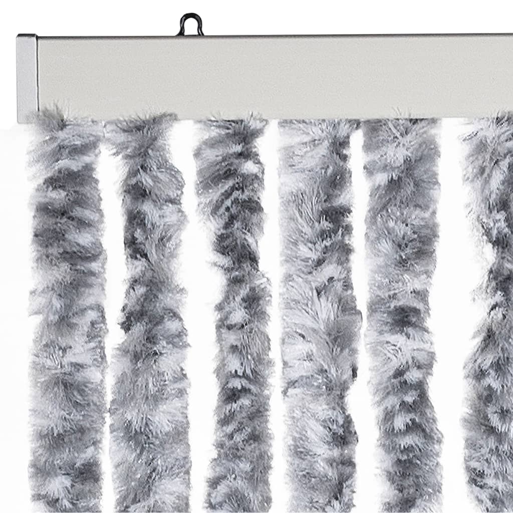 vidaXL Zasłona na owady, szarość i biel, 90x220 cm, szenil