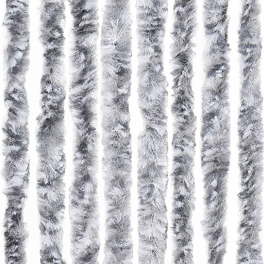vidaXL Zasłona na owady, szarość i biel, 90x220 cm, szenil