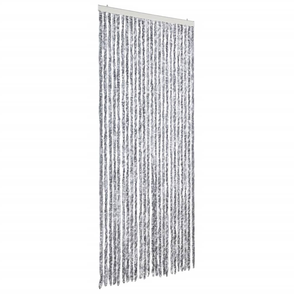 vidaXL Zasłona na owady, szarość i biel, 100x220 cm, szenil