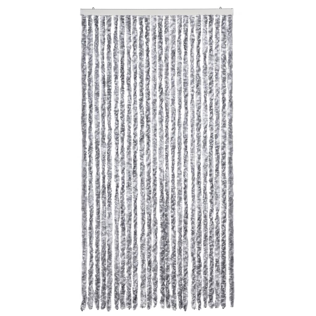 vidaXL Zasłona na owady, szarość i biel, 100x220 cm, szenil