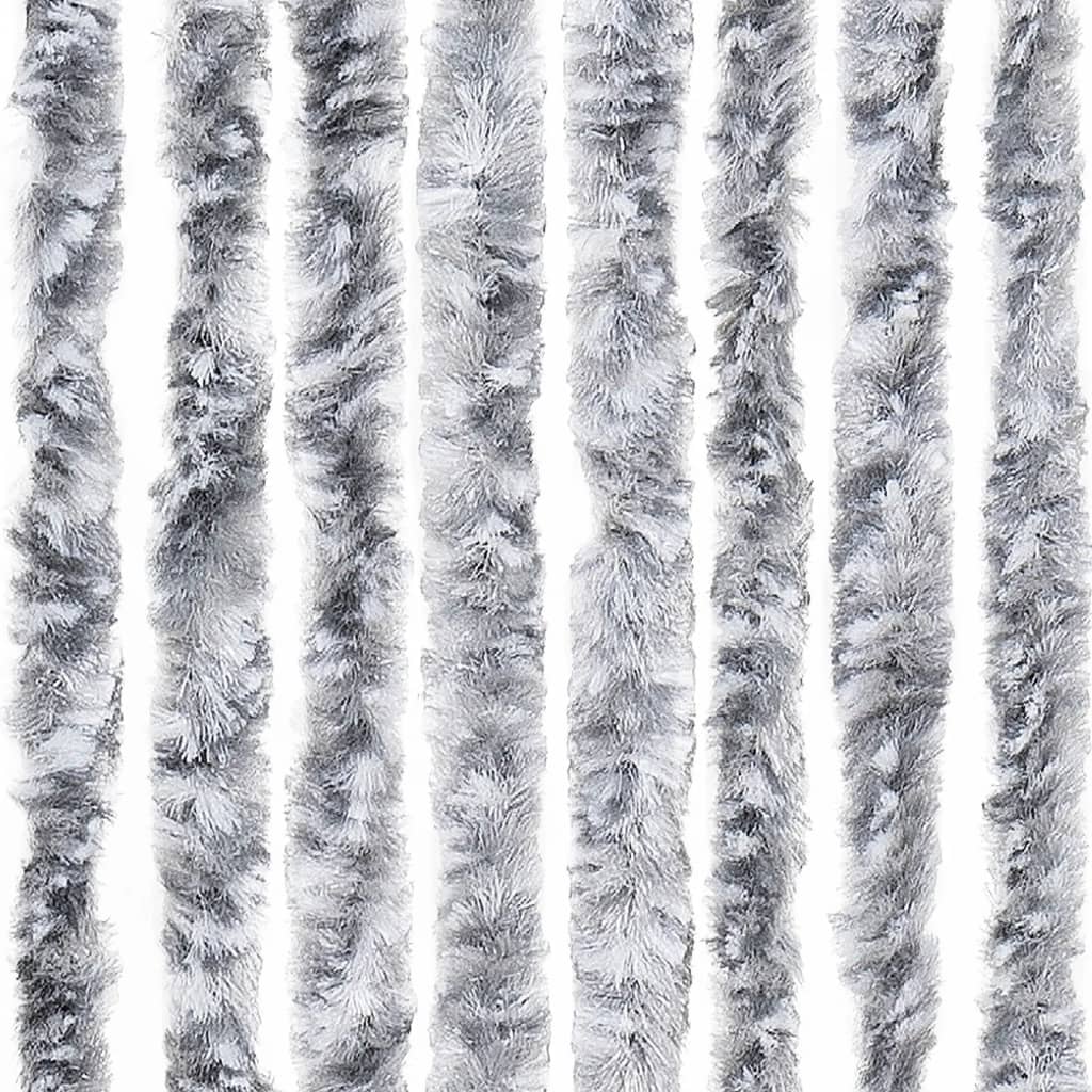 vidaXL Zasłona na owady, szarość i biel, 100x220 cm, szenil