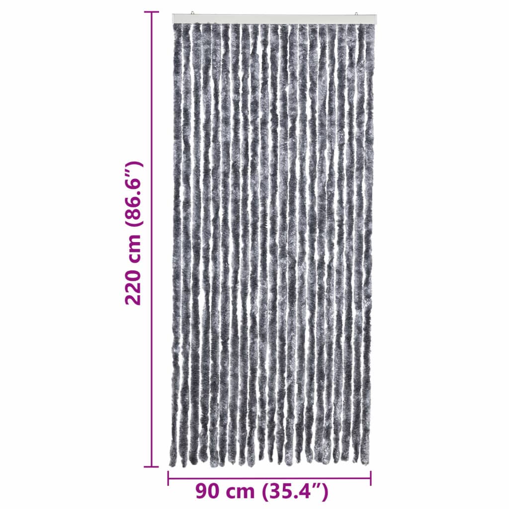 vidaXL Zasłona przeciwko owadom, srebrna, 90x220 cm, szenil