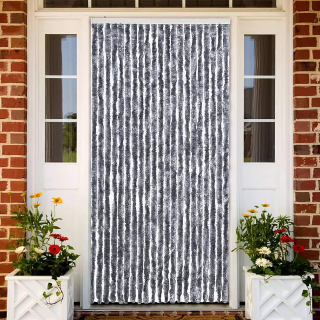vidaXL Zasłona przeciwko owadom, srebrna, 90x220 cm, szenil
