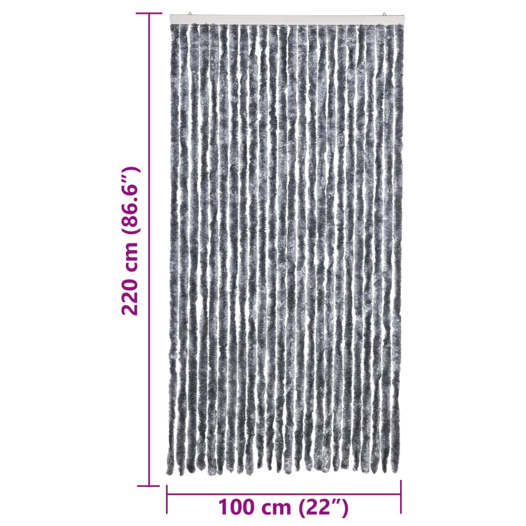 vidaXL Zasłona przeciwko owadom, srebrna, 100x220 cm, szenil