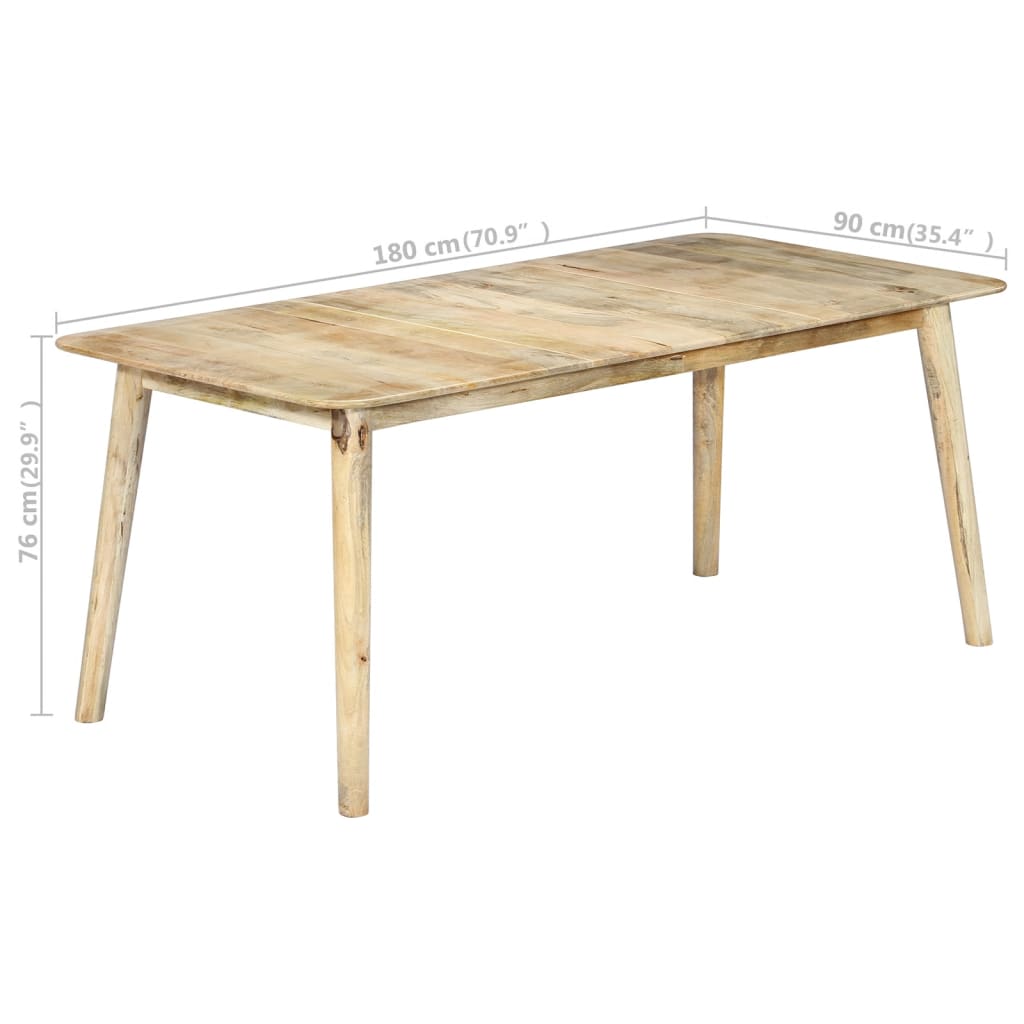 vidaXL Stół jadalniany, 180 x 90 x 76 cm, lite drewno mango