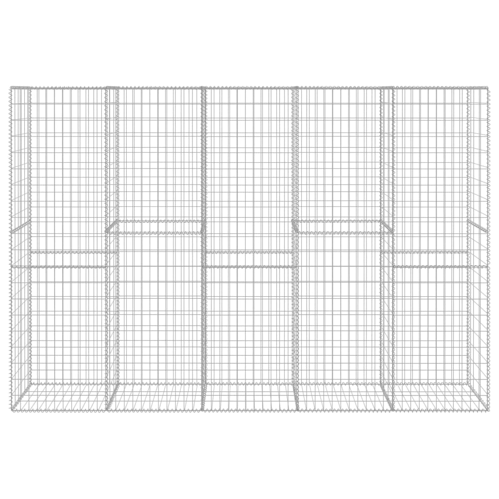 vidaXL Ściana gabionowa z pokrywą, galwanizowana stal, 300x50x200 cm