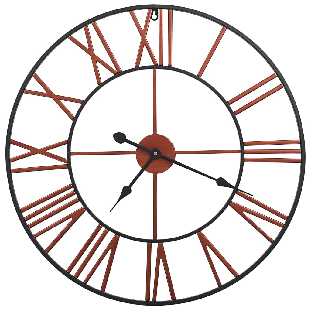 vidaXL Zegar ścienny, metal, 58 cm, czerwony