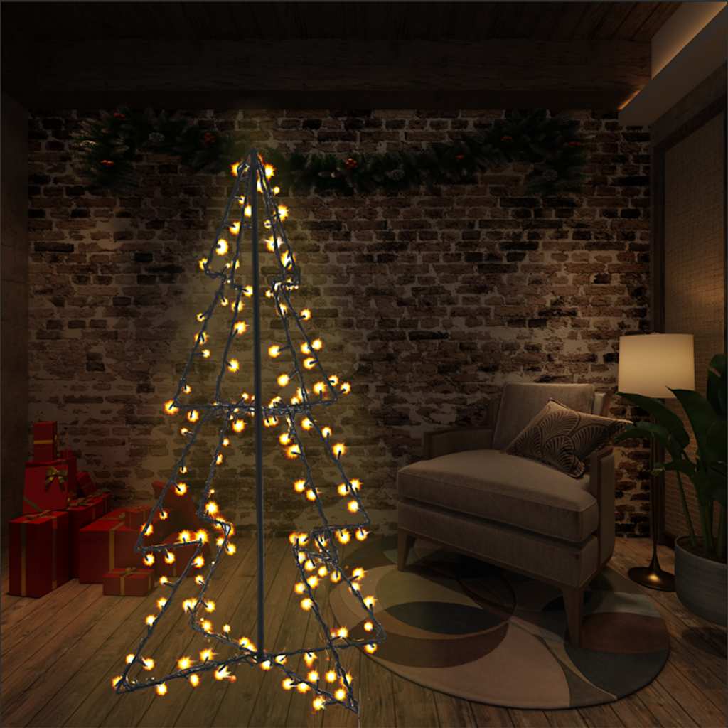 vidaXL Ozdoba świąteczna LED w kształcie choinki, 160 LED, 78x120 cm