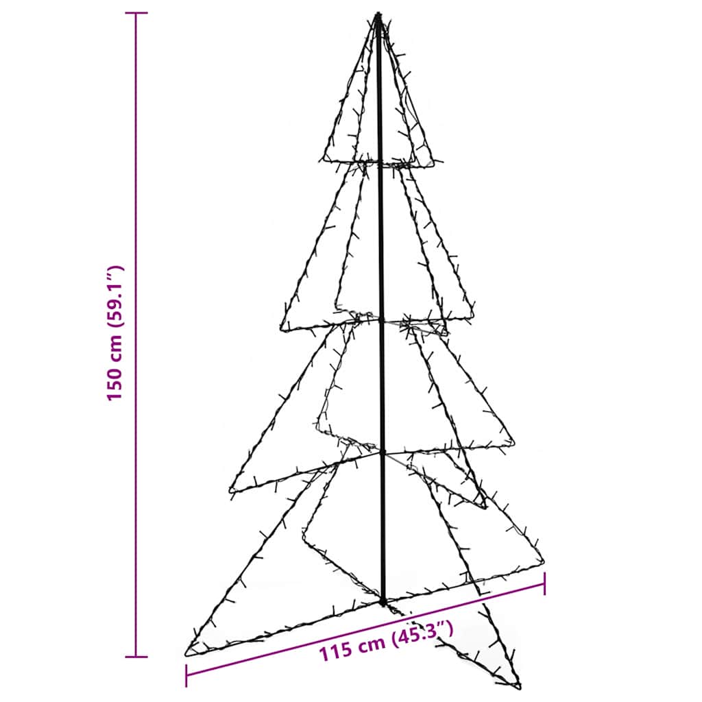 vidaXL Ozdoba świąteczna w kształcie choinki, 240 LED, 115x150 cm