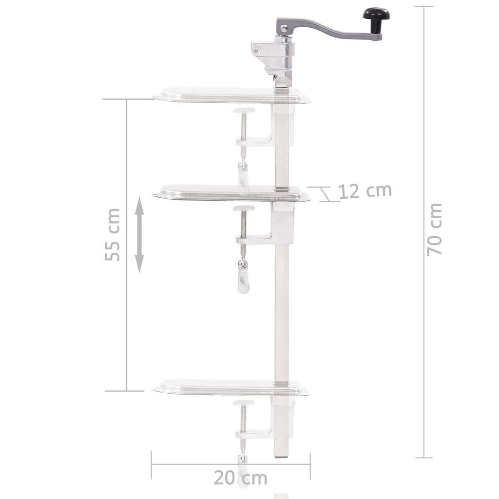 vidaXL Otwieracz do puszek, srebrny, 70 cm, aluminium, stal nierdzewna