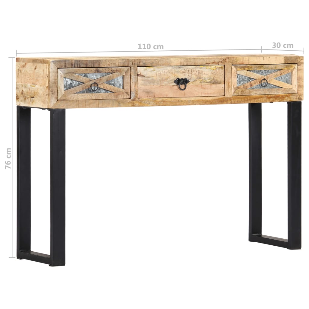 vidaXL Stolik typu konsola, 110x30x76 cm, lite drewno mango