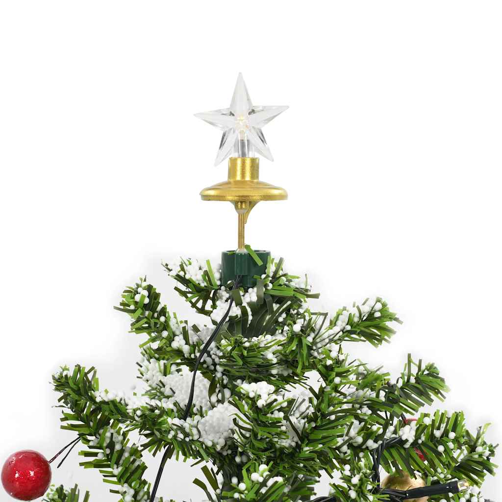 vidaXL Choinka sypiąca śniegiem, podstawa parasolowa, zielona, 75 cm