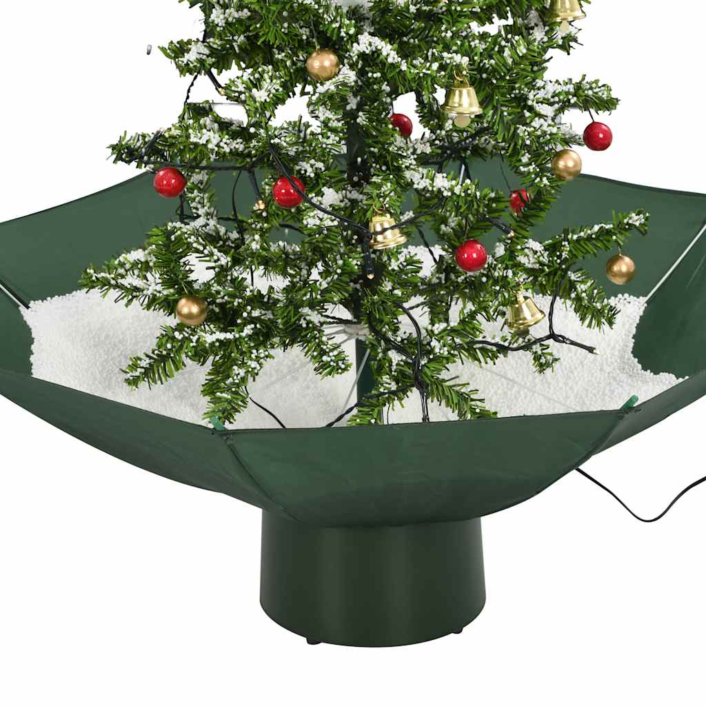 vidaXL Choinka sypiąca śniegiem, podstawa parasolowa, zielona, 75 cm