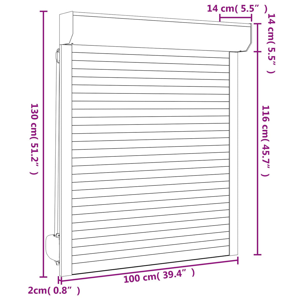 vidaXL Roleta Biały 100 x 130 cm Aluminium i poliuretan