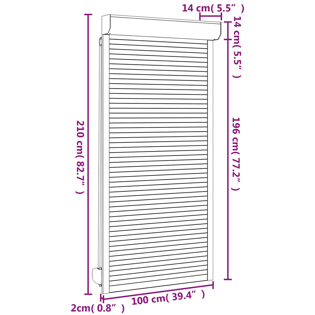 vidaXL Roleta Biały 100 x 210 cm Aluminium i poliuretan